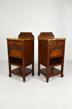 将图片加载到图库查看器,Chambre Art Nouveau en noyer sculpté à thème floral et loupe, 5 éléments