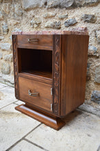 将图片加载到图库查看器,Chambre Art Déco en noyer sculpté de fleurs, vers 1920, 5 éléments