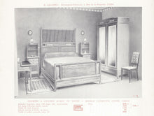 将图片加载到图库查看器,Chambre Art Nouveau par Mathieu Gallerey en acajou, modèle aux Clématites