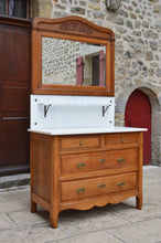 将图片加载到图库查看器,Chambre Art Nouveau avec lits jumeaux en chêne massif sculpté, 4 éléments