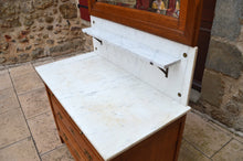 将图片加载到图库查看器,Chambre Art Nouveau avec lits jumeaux en chêne massif sculpté, 4 éléments