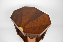 将图片加载到图库查看器,Guéridon octogonal Art Déco marqueté, vers 1925