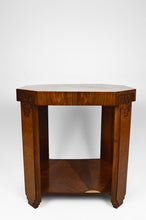 将图片加载到图库查看器,Guéridon octogonal Art Déco marqueté, vers 1925