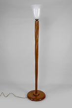 将图片加载到图库查看器,Lampadaire Art Deco hélicoïdal avec opaline, France, circa 1930