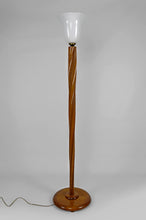 将图片加载到图库查看器,Lampadaire Art Deco hélicoïdal avec opaline, France, circa 1930