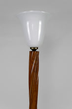 将图片加载到图库查看器,Lampadaire Art Deco hélicoïdal avec opaline, France, circa 1930
