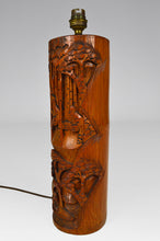 将图片加载到图库查看器,Lampe asiatique en bois sculpté