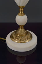 将图片加载到图库查看器,Lampe blanche style Néoclassique en Albatre et Bronze, Italie, circa 1950