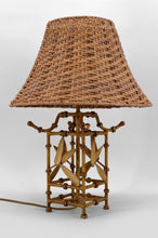 将图片加载到图库查看器,Lampe japonisante imitation bambou, circa 1970