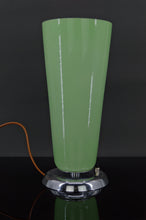 将图片加载到图库查看器,Lampe Art Deco en chrome et verre céladon, France, circa 1930