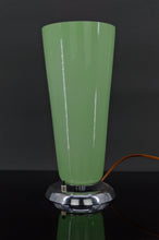 将图片加载到图库查看器,Lampe Art Deco en chrome et verre céladon, France, circa 1930