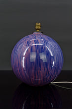 将图片加载到图库查看器,Lampe boule en céramique à émail violet, Art Deco