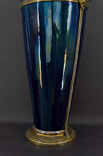 将图片加载到图库查看器,Lampe-Vase en céramique bleue Art Nouveau attribué à Paul Milet, circa 1900