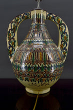 将图片加载到图库查看器,Important vase en céramique monté en lampe, Par El-Kharraz, Nabeul, Tunisie, début XXe