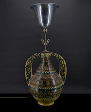 将图片加载到图库查看器,Important vase en céramique monté en lampe, Par El-Kharraz, Nabeul, Tunisie, début XXe