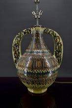 将图片加载到图库查看器,Important vase en céramique monté en lampe, Par El-Kharraz, Nabeul, Tunisie, début XXe
