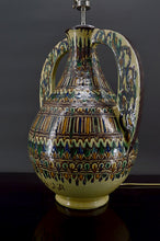 将图片加载到图库查看器,Important vase en céramique monté en lampe, Par El-Kharraz, Nabeul, Tunisie, début XXe