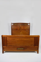 将图片加载到图库查看器,Lit Art Nouveau par Mathieu Gallerey en acajou, modèle aux Clématites, circa 1920