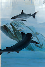 将图片加载到图库查看器,Lithographie surréaliste "Les Requins" par Alain Mirgalet, France, circa 1990