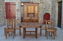 将图片加载到图库查看器,Lot de 6 chaises Art Nouveau cannées en noyer, circa 1900