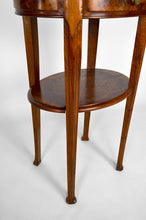 将图片加载到图库查看器,Guéridon Art Nouveau en acajou et loupe attribué à Louis Chambry, France, circa 1900