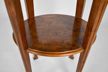 将图片加载到图库查看器,Guéridon Art Nouveau en acajou et loupe attribué à Louis Chambry, France, circa 1900