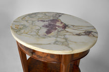 将图片加载到图库查看器,Guéridon Art Nouveau en acajou et loupe attribué à Louis Chambry, France, circa 1900