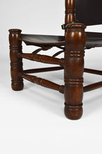 将图片加载到图库查看器,Chaise basse Moderniste en bois et cuir