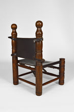 将图片加载到图库查看器,Chaise basse Moderniste en bois et cuir