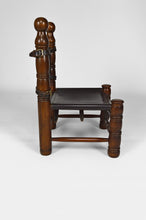 将图片加载到图库查看器,Chaise basse Moderniste en bois et cuir