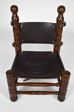 将图片加载到图库查看器,Chaise basse Moderniste en bois et cuir