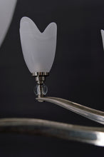 Load image into Gallery viewer, Lustre chromé Art Deco Moderniste à 6 branches, France, circa 1930