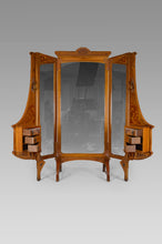 将图片加载到图库查看器,Coiffeuse / Paravent Art Nouveau à miroirs avec marqueterie, 1901