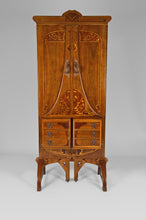 将图片加载到图库查看器,Coiffeuse / Paravent Art Nouveau à miroirs avec marqueterie, 1901