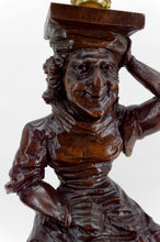 将图片加载到图库查看器,Paire de lampes néo-gothiques en bois sculpté "aux bouffons", France, XIXe