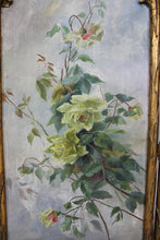 Load image into Gallery viewer, Paravent Belle Epoque en bois sculpté doré et toiles naturalistes, vers 1880