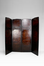 将图片加载到图库查看器,Paravent ancien en cuir patiné, vers 1900