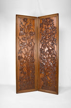 将图片加载到图库查看器,Paravent Art Nouveau Japonisant en bois sculpté, vers 1890