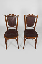 将图片加载到图库查看器,Salon Art Nouveau Fischel en bois courbé et cuir, vers 1910