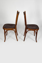 将图片加载到图库查看器,Salon Art Nouveau Fischel en bois courbé et cuir, vers 1910