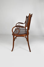 将图片加载到图库查看器,Salon Art Nouveau Fischel en bois courbé et cuir, vers 1910