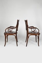 将图片加载到图库查看器,Salon Art Nouveau Fischel en bois courbé et cuir, vers 1910