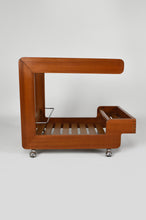 将图片加载到图库查看器,Desserte scandinave en teck avec plateau miroir, vers 1970