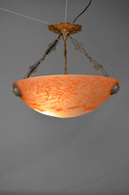 将图片加载到图库查看器,Suspension Art Déco en bronze argenté, France, circa 1925