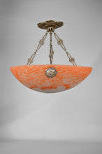 将图片加载到图库查看器,Suspension Art Déco en bronze argenté, France, circa 1925