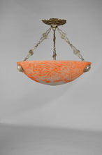 将图片加载到图库查看器,Suspension Art Déco en bronze argenté, France, circa 1925