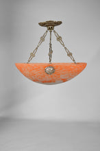 将图片加载到图库查看器,Suspension Art Déco en bronze argenté, France, circa 1925