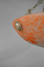 将图片加载到图库查看器,Suspension Art Déco en bronze argenté, France, circa 1925