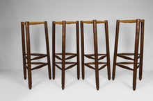 将图片加载到图库查看器,Lot de 4 tabourets de bar dans le style de Charlotte Perriand, Mid-Century, France