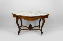 将图片加载到图库查看器,Table violon Napoléon III en noyer et marbre blanc, circa 1880